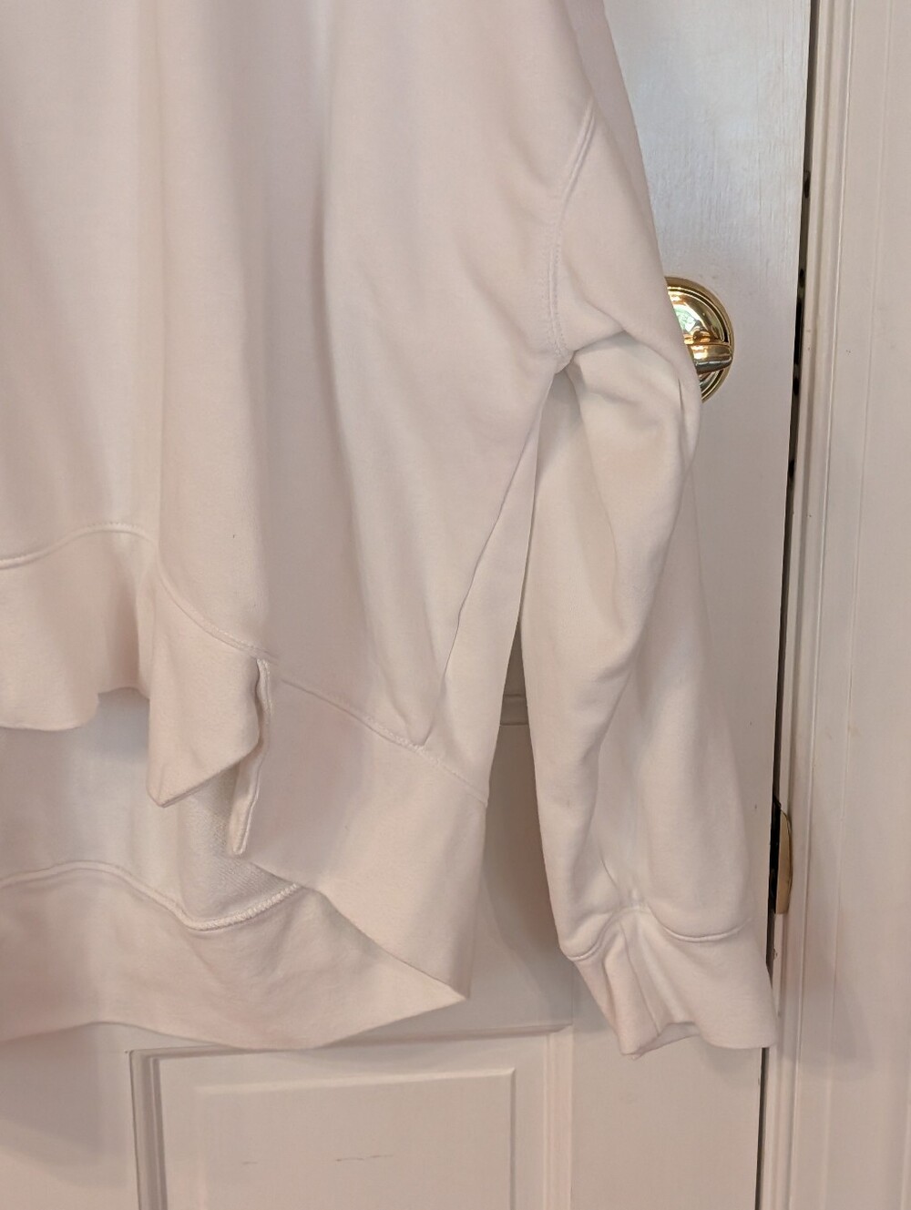 Nike Women's Essential Fleece White Cropped Hoodie High Low Hem Size XXL - Picture 5 of 8